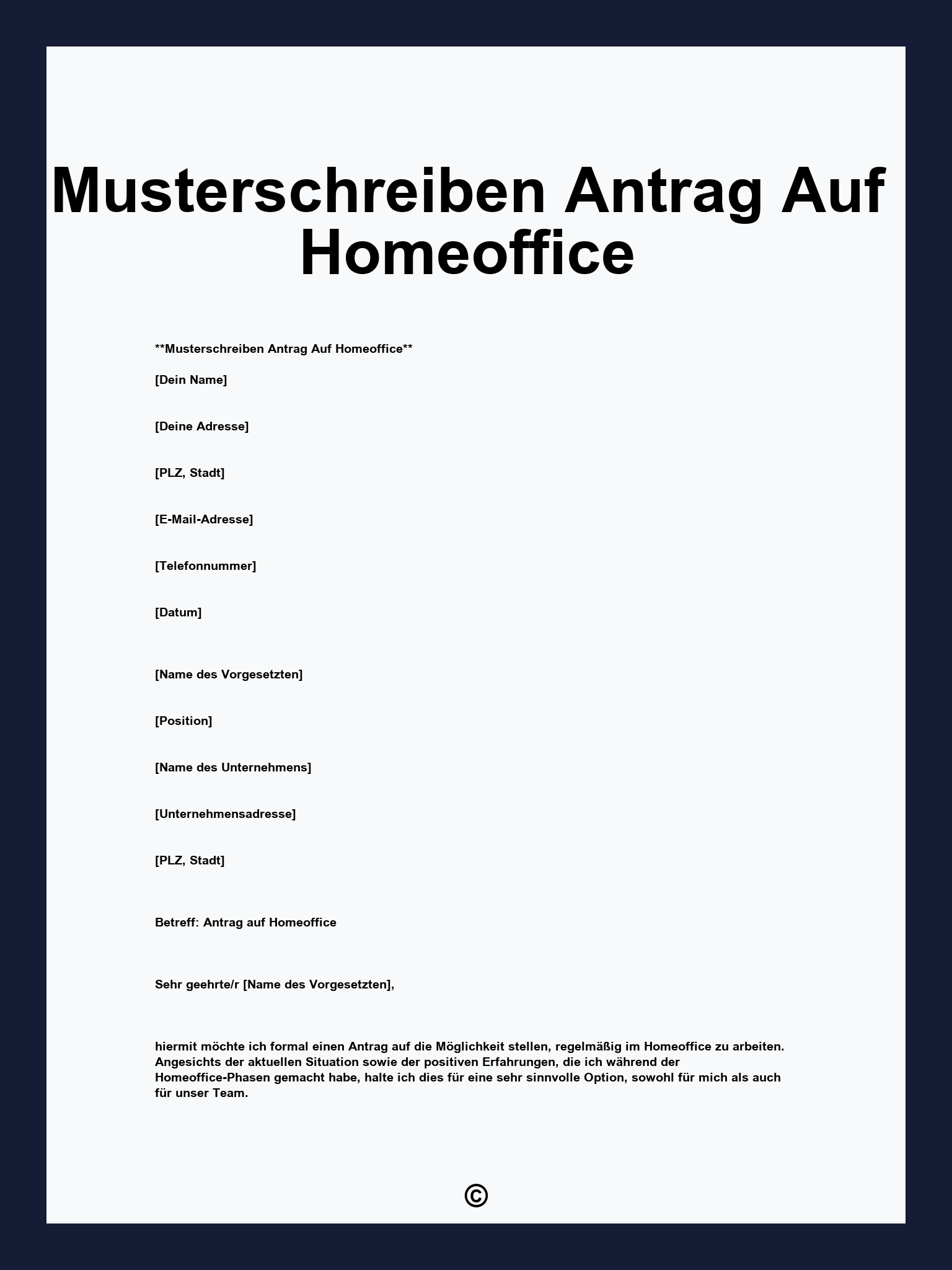 Musterschreiben Antrag Auf Homeoffice